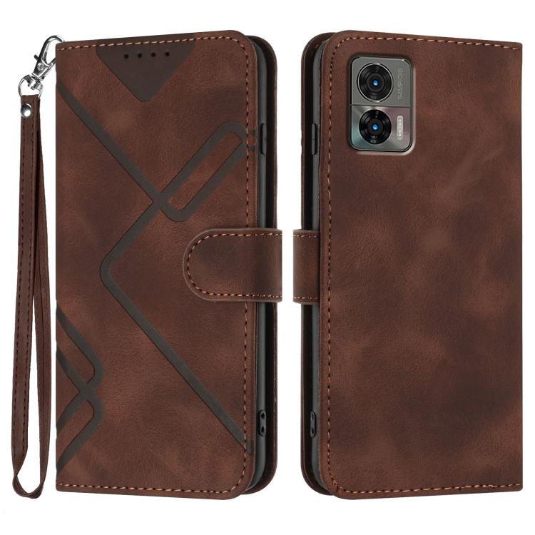 Line Pattern Skin Feel Leather Phone Case — view 27