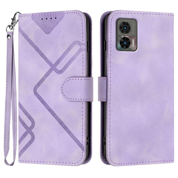 Line Pattern Skin Feel Leather Phone Case — view 28