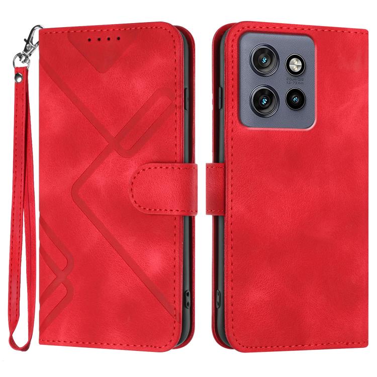 Line Pattern Skin Feel Leather Phone Case — view 24