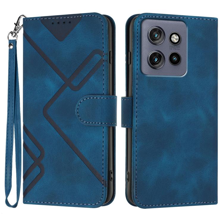 Line Pattern Skin Feel Leather Phone Case — view 25