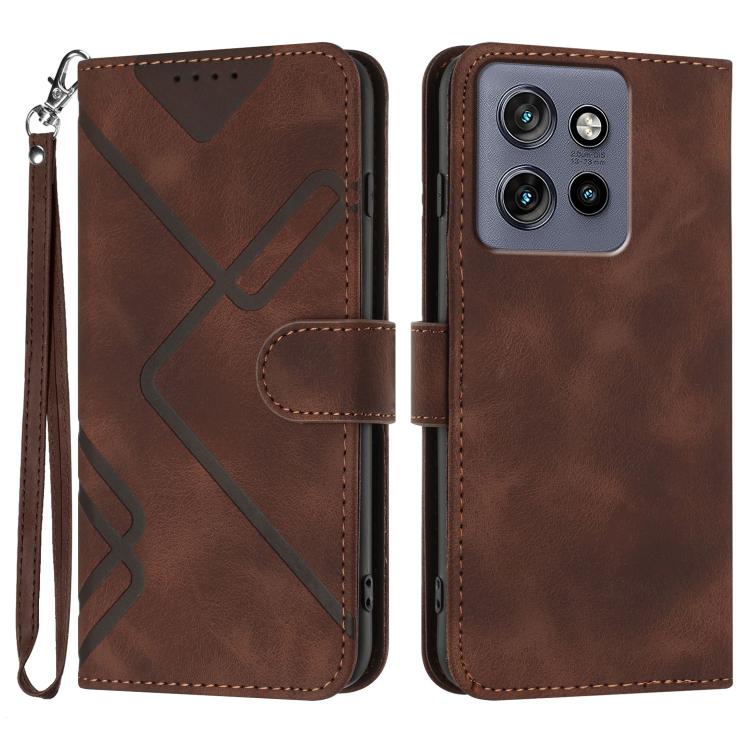 Line Pattern Skin Feel Leather Phone Case — view 27