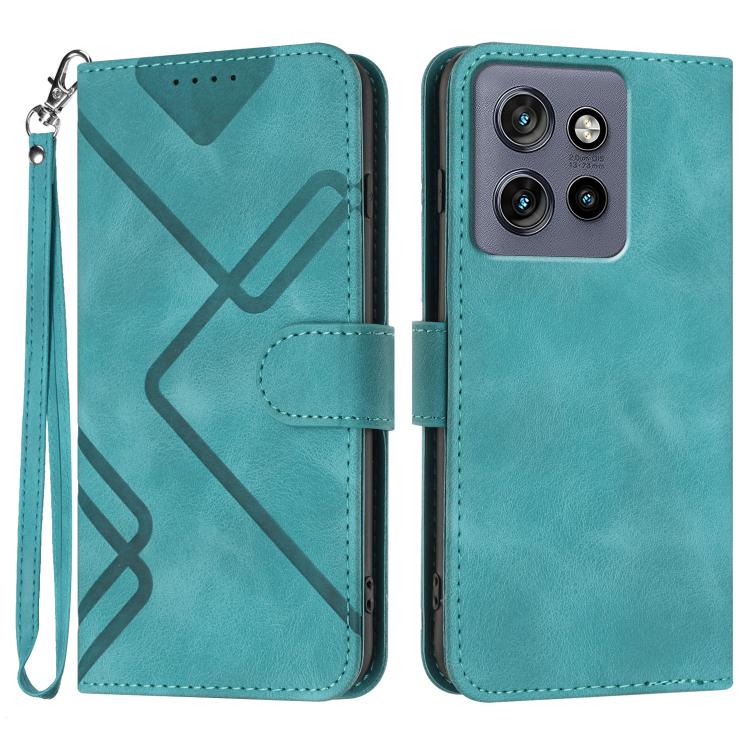 Line Pattern Skin Feel Leather Phone Case — view 29