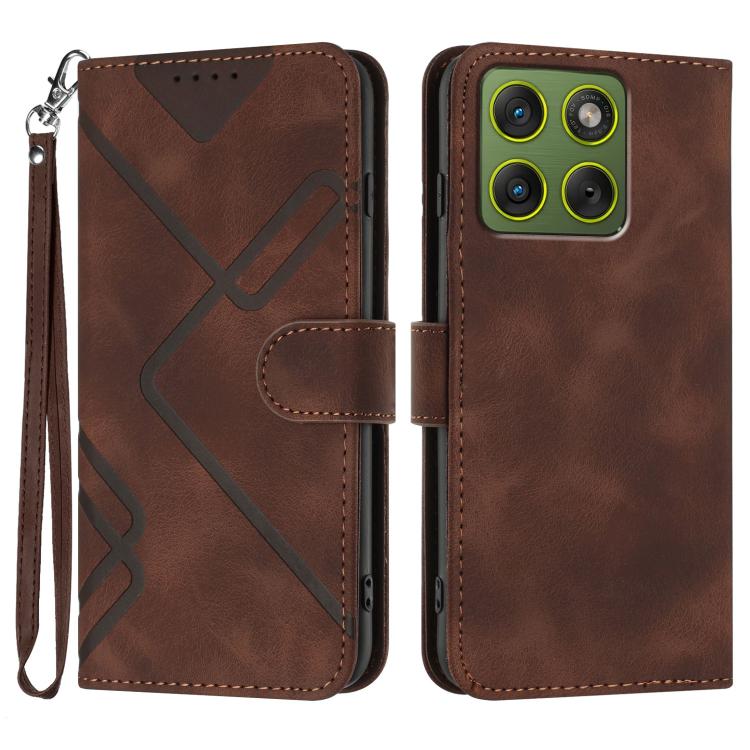 Line Pattern Skin Feel Leather Phone Case — view 57