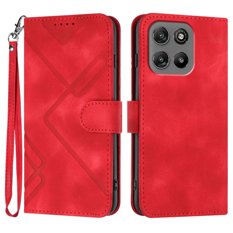 Line Pattern Skin Feel Leather Phone Case — view 42