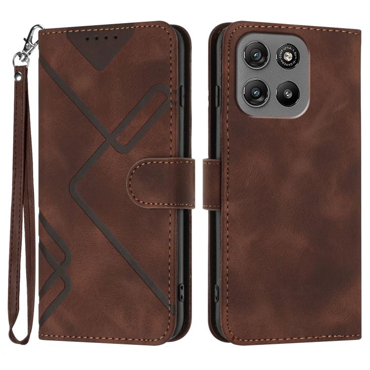 Line Pattern Skin Feel Leather Phone Case — view 45