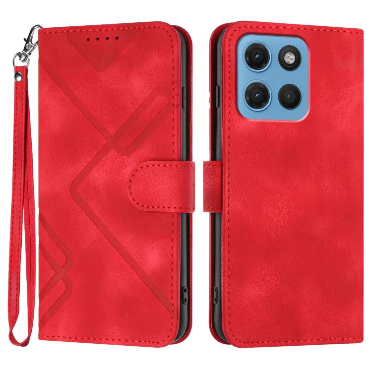 Line Pattern Skin Feel Leather Phone Case — view 30