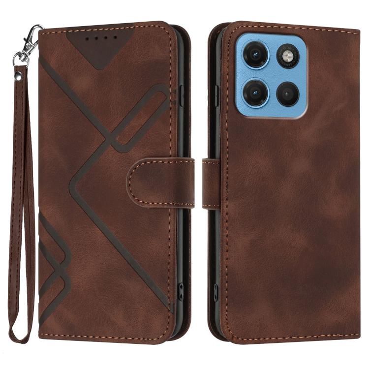 Line Pattern Skin Feel Leather Phone Case — For Motorola Moto G06 4G / G06 Power 4G