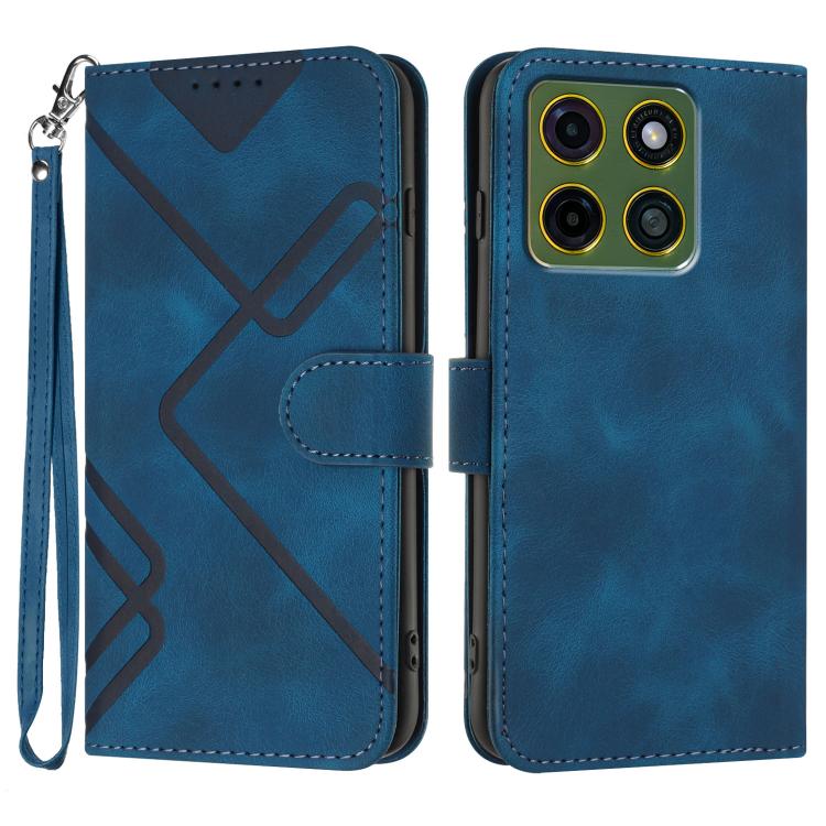 Line Pattern Skin Feel Leather Phone Case — view 25