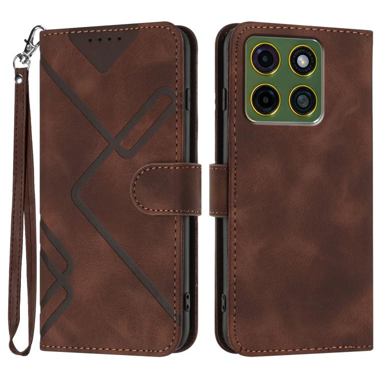 Line Pattern Skin Feel Leather Phone Case — view 27