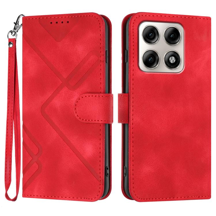 Line Pattern Skin Feel Leather Phone Case — view 18
