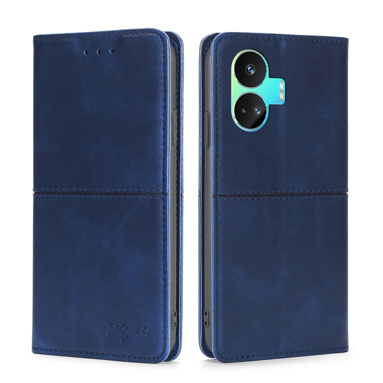 Cow Texture Magnetic Leather Phone Case — Black