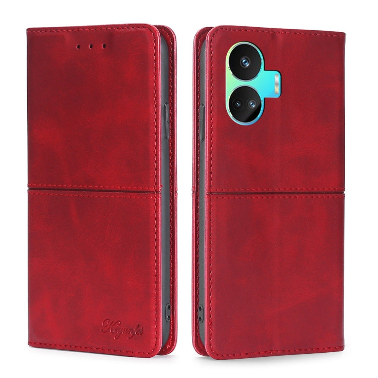 Cow Texture Magnetic Leather Phone Case — Light Brown