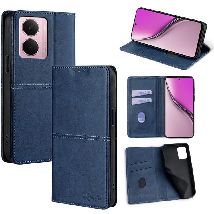 Cow Texture Magnetic Leather Phone Case — Light Brown