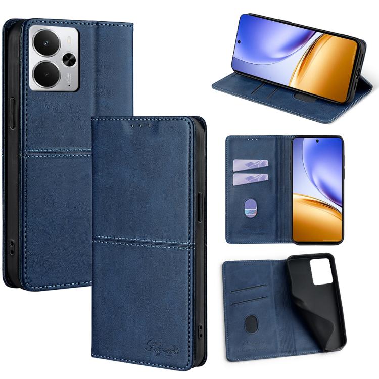 Cow Texture Magnetic Leather Phone Case — For Realme 12 5G
