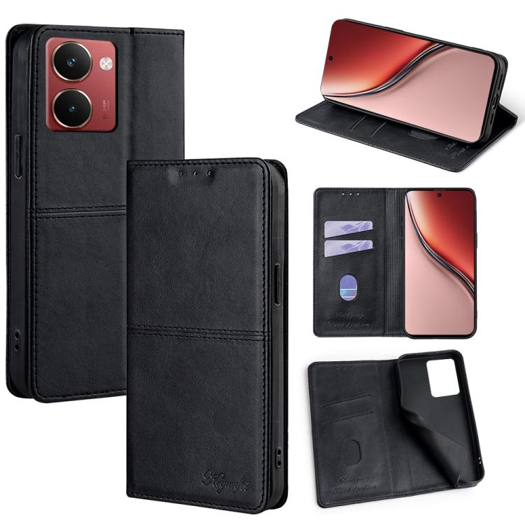 Cow Texture Magnetic Leather Phone Case — For Realme 11 5G