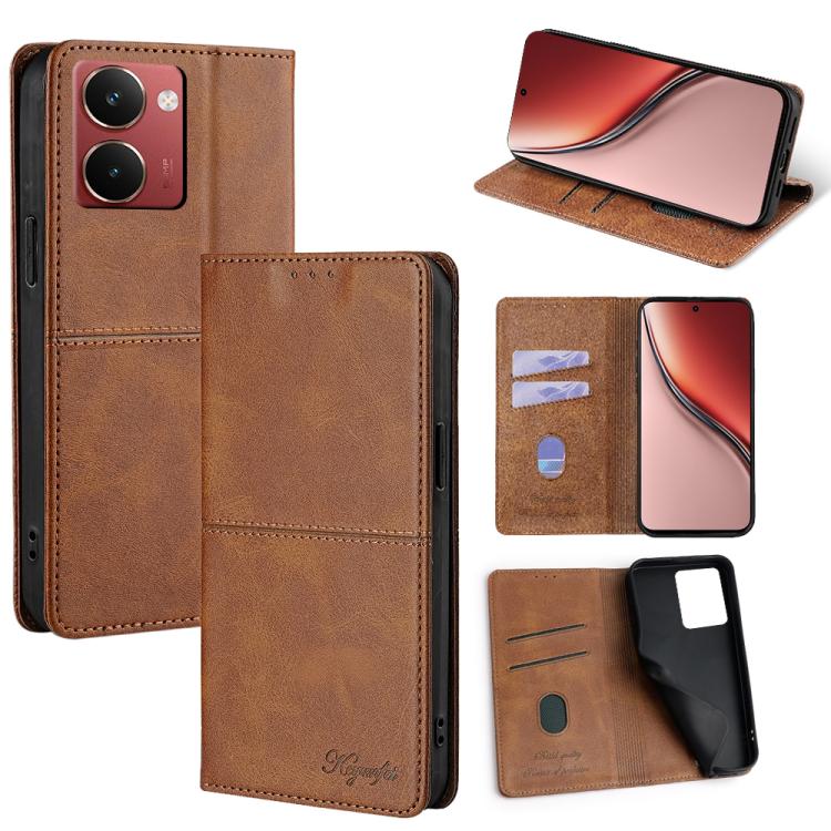 Cow Texture Magnetic Leather Phone Case — Black