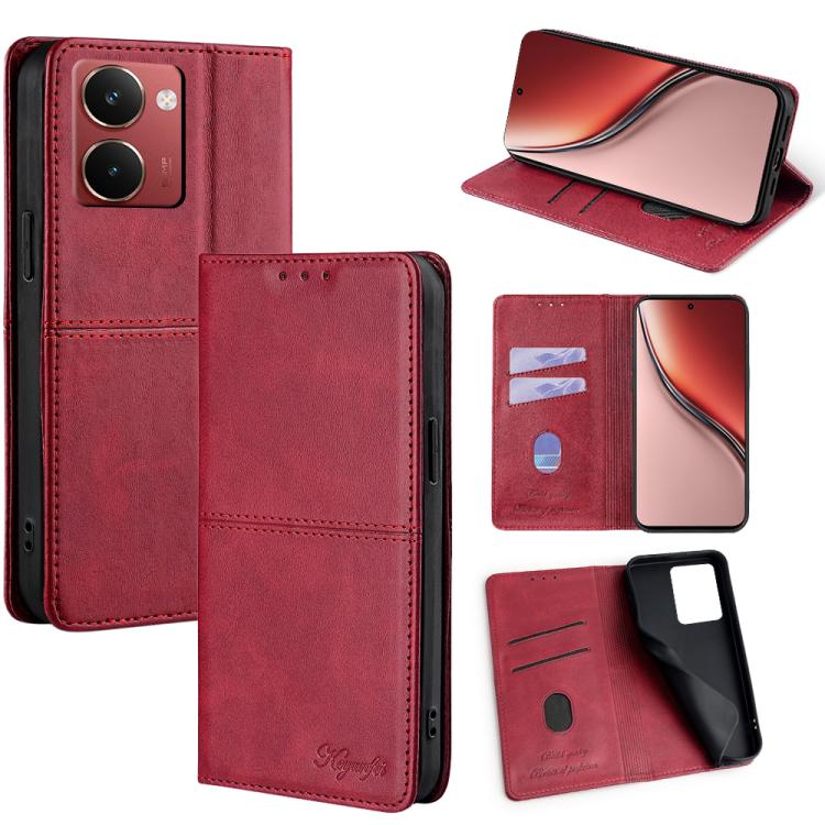 Cow Texture Magnetic Leather Phone Case — Blue