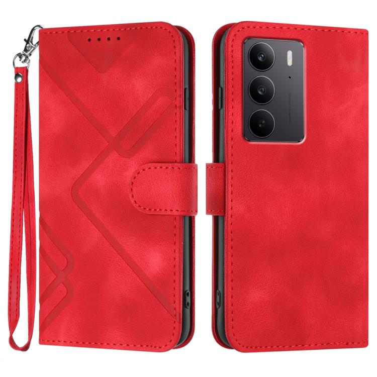 Line Pattern Skin Feel Leather Phone Case — view 36