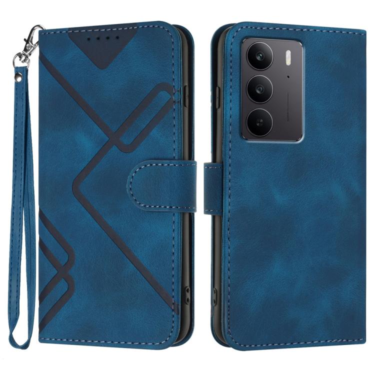 Line Pattern Skin Feel Leather Phone Case — view 37