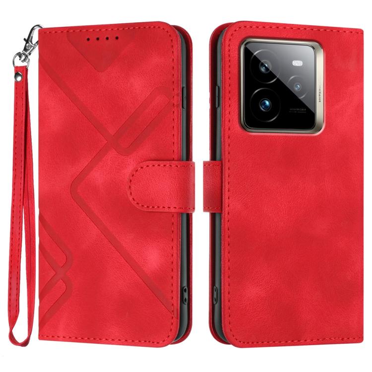 Line Pattern Skin Feel Leather Phone Case — view 42