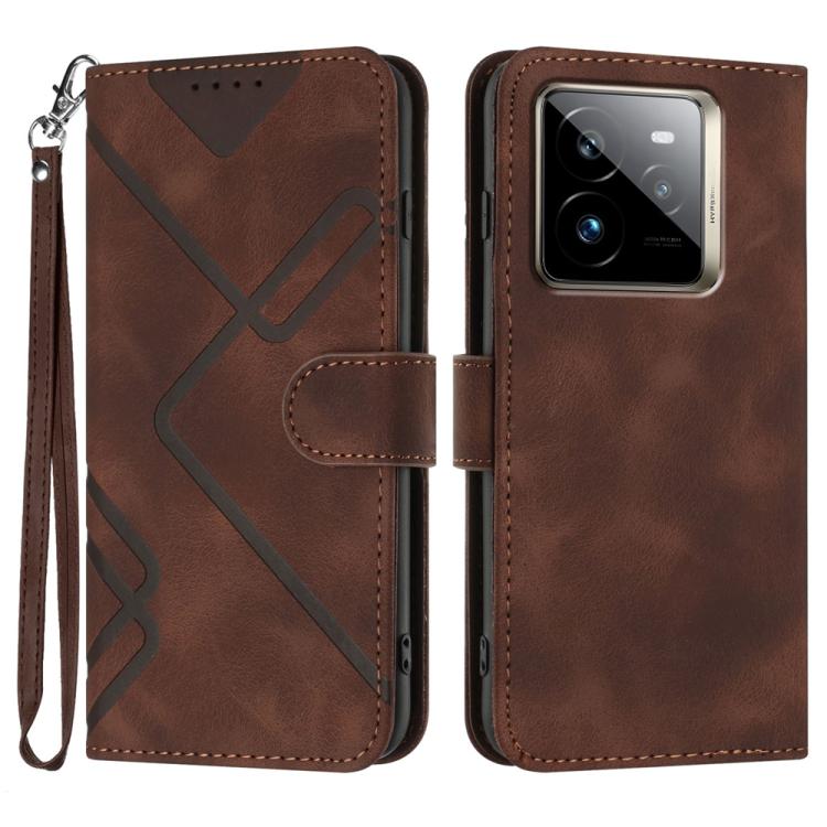 Line Pattern Skin Feel Leather Phone Case — view 45