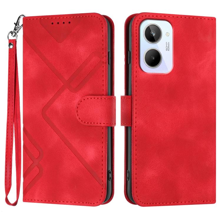 Line Pattern Skin Feel Leather Phone Case — view 30