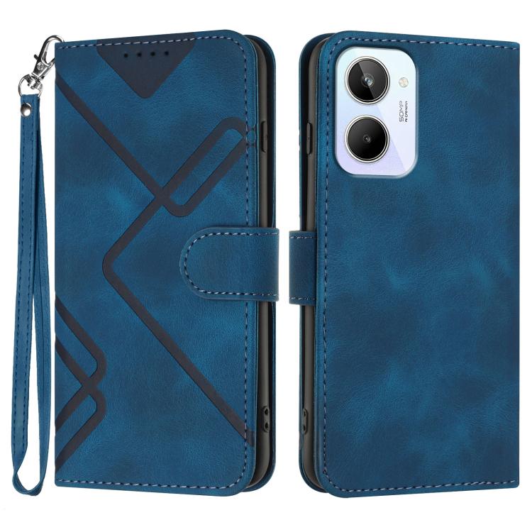 Line Pattern Skin Feel Leather Phone Case — view 31