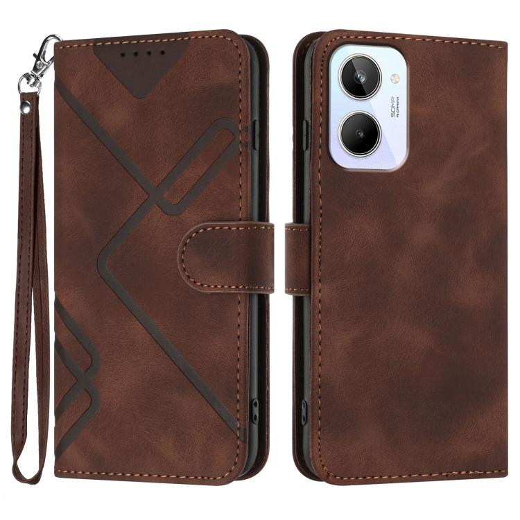 Line Pattern Skin Feel Leather Phone Case — view 33