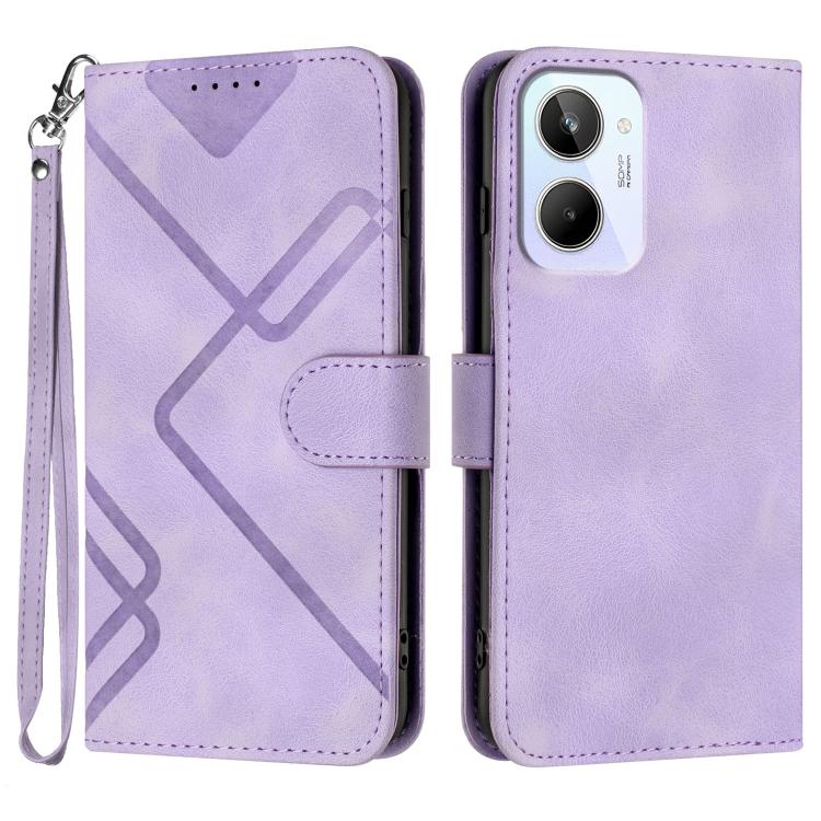 Line Pattern Skin Feel Leather Phone Case — view 34