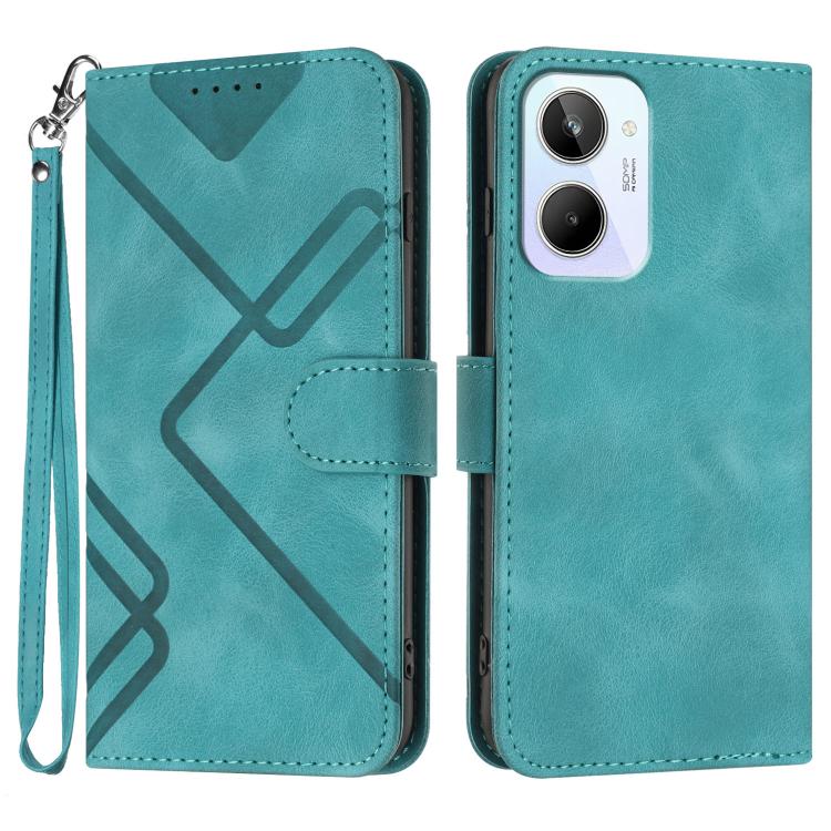 Line Pattern Skin Feel Leather Phone Case — view 35