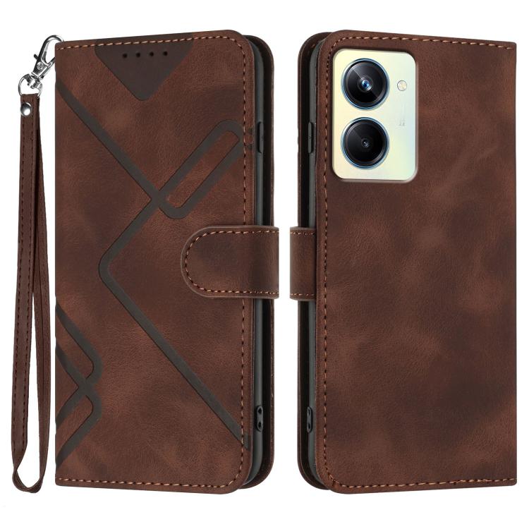 Line Pattern Skin Feel Leather Phone Case — view 21