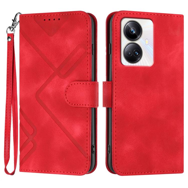 Line Pattern Skin Feel Leather Phone Case — view 24