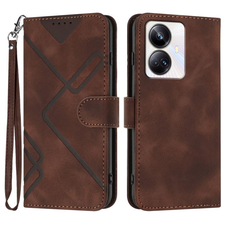 Line Pattern Skin Feel Leather Phone Case — view 27