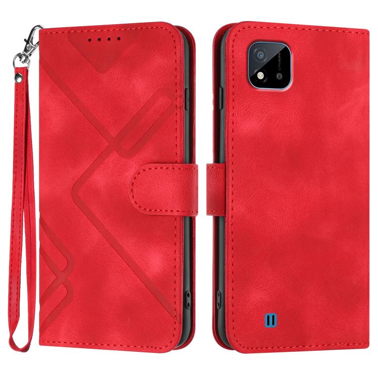 Line Pattern Skin Feel Leather Phone Case — view 48