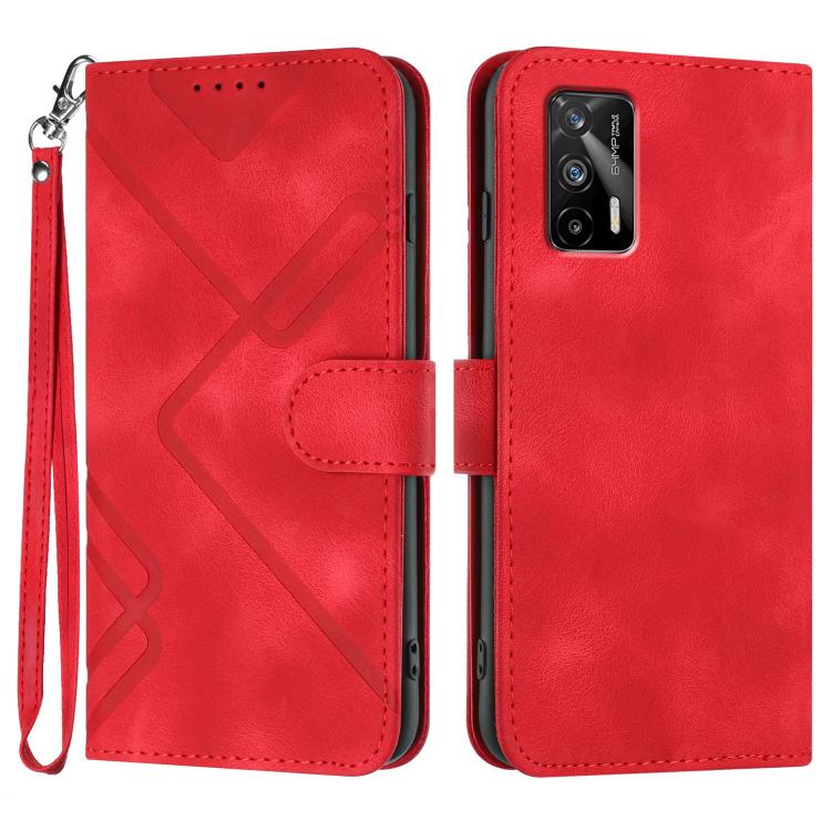 Line Pattern Skin Feel Leather Phone Case