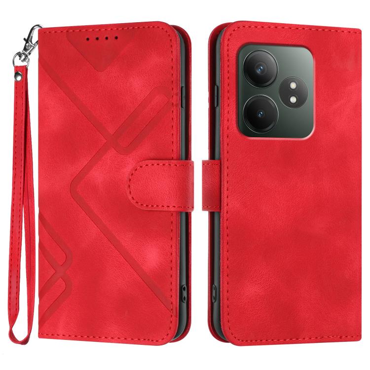 Line Pattern Skin Feel Leather Phone Case — view 54