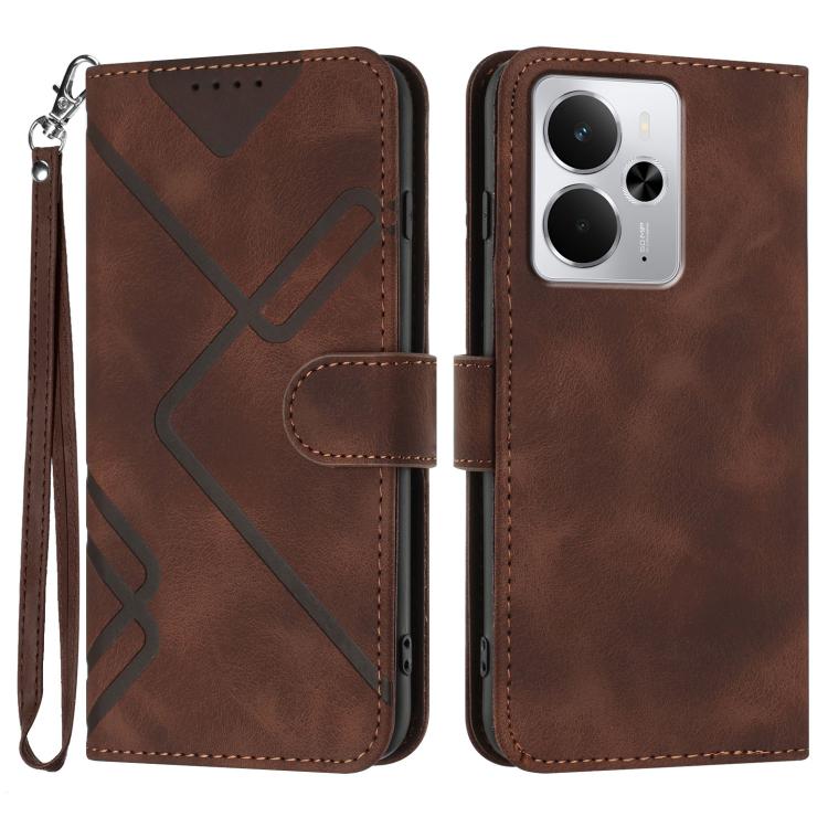 Line Pattern Skin Feel Leather Phone Case — view 63
