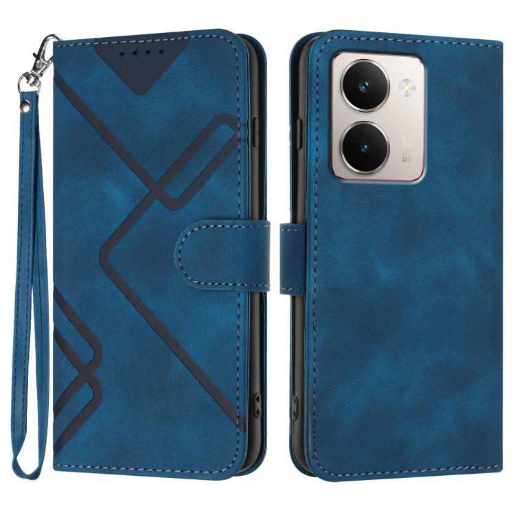 Line Pattern Skin Feel Leather Phone Case — For Realme C75 Global