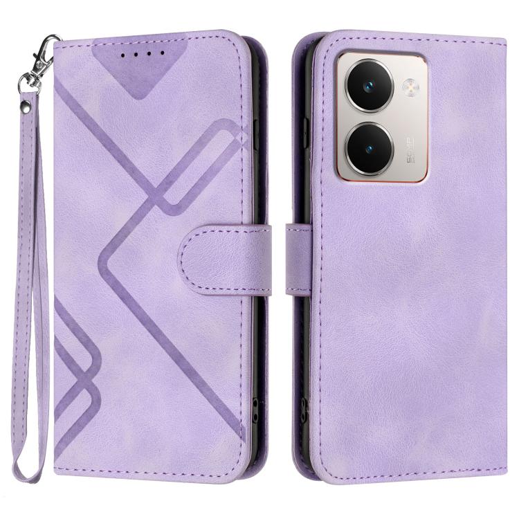 Line Pattern Skin Feel Leather Phone Case — For Realme GT 6 / GT 6T