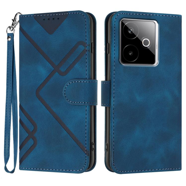 Line Pattern Skin Feel Leather Phone Case — view 55