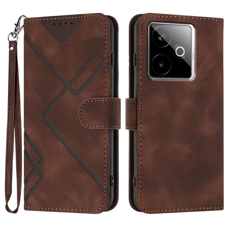 Line Pattern Skin Feel Leather Phone Case — view 57