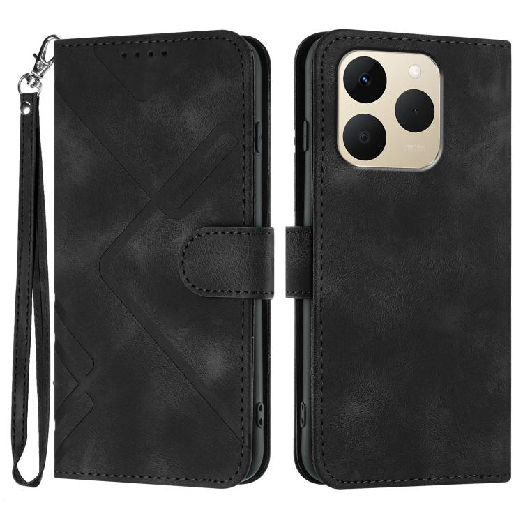 Line Pattern Skin Feel Leather Phone Case — view 38