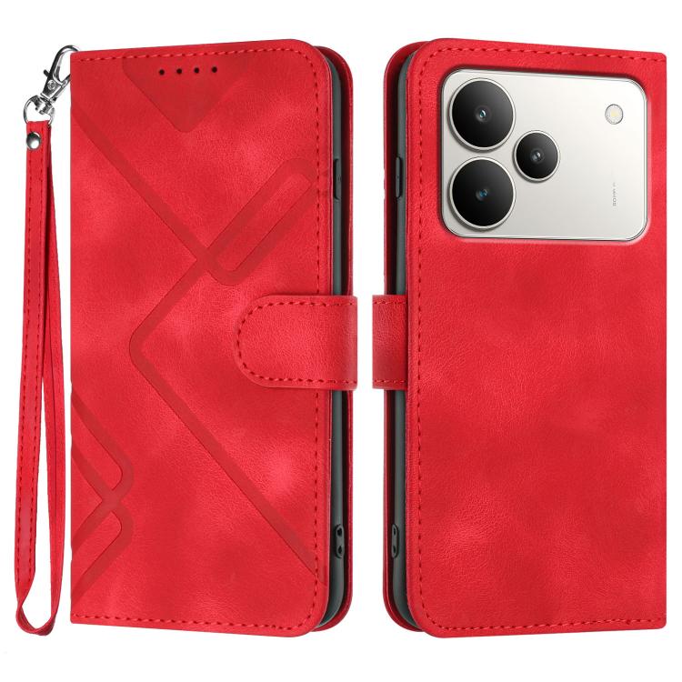 Line Pattern Skin Feel Leather Phone Case — view 30
