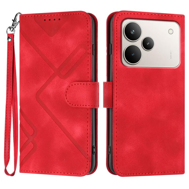 Line Pattern Skin Feel Leather Phone Case — view 24