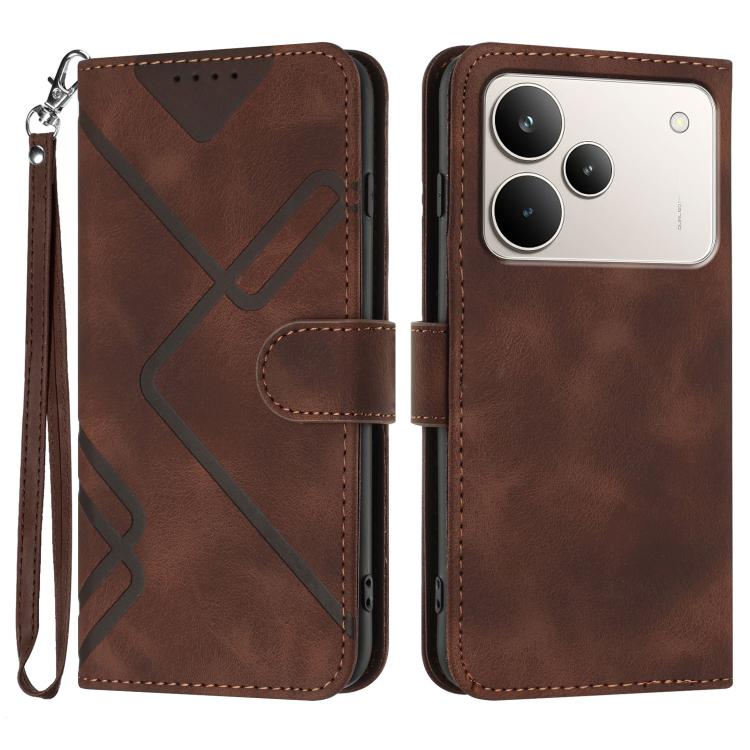 Line Pattern Skin Feel Leather Phone Case — view 27