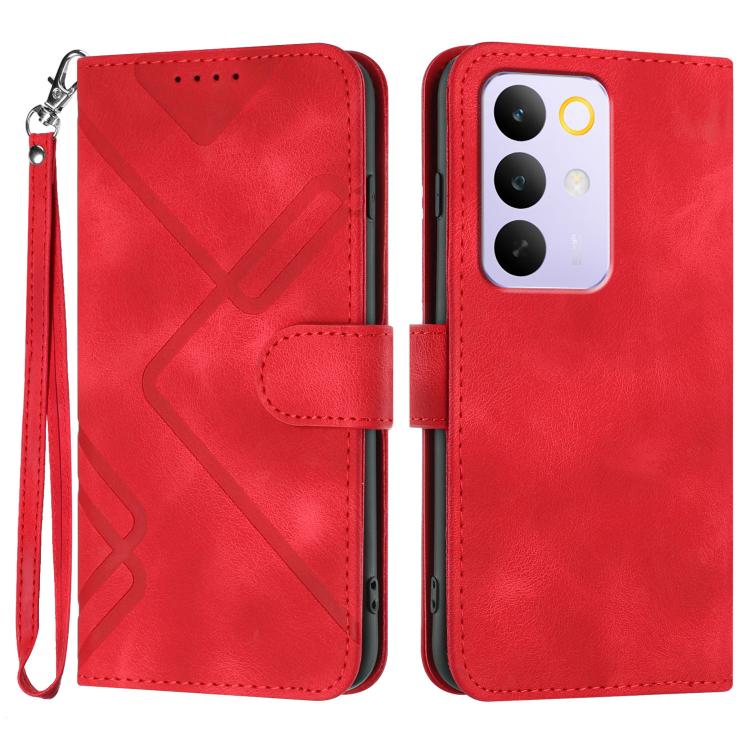 Line Pattern Skin Feel Leather Phone Case — view 18