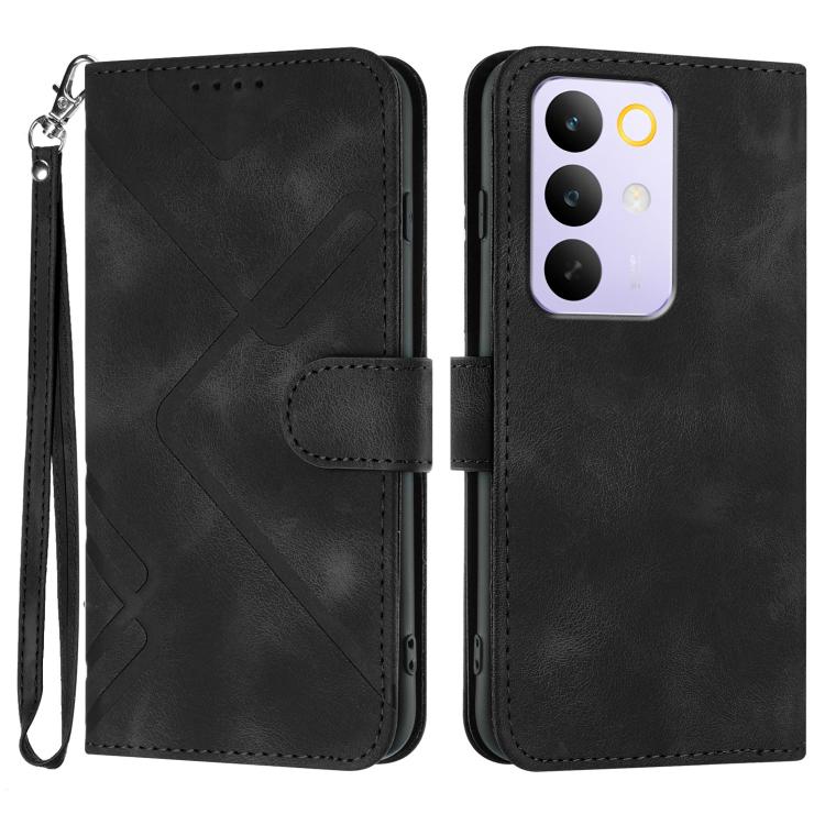 Line Pattern Skin Feel Leather Phone Case — view 20