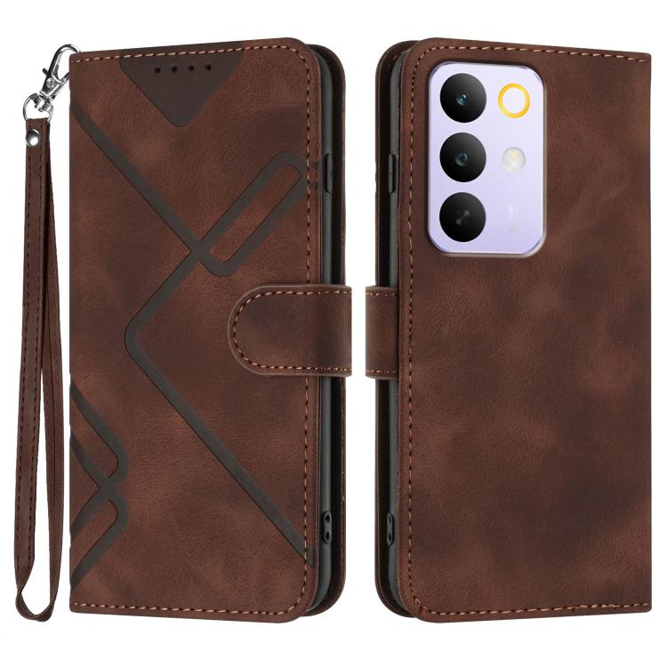 Line Pattern Skin Feel Leather Phone Case — view 21