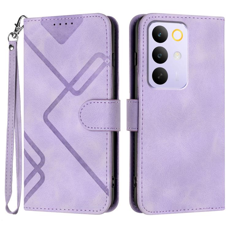 Line Pattern Skin Feel Leather Phone Case — view 22