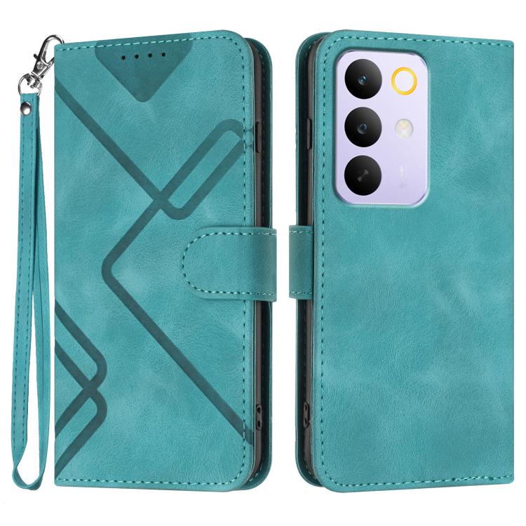 Line Pattern Skin Feel Leather Phone Case — view 23